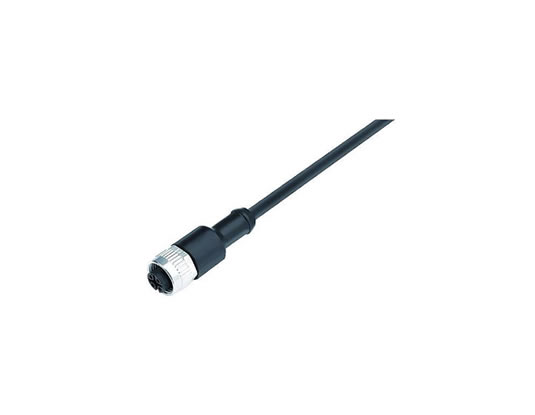 M12 4Pin 電纜連接器、直頭、母頭